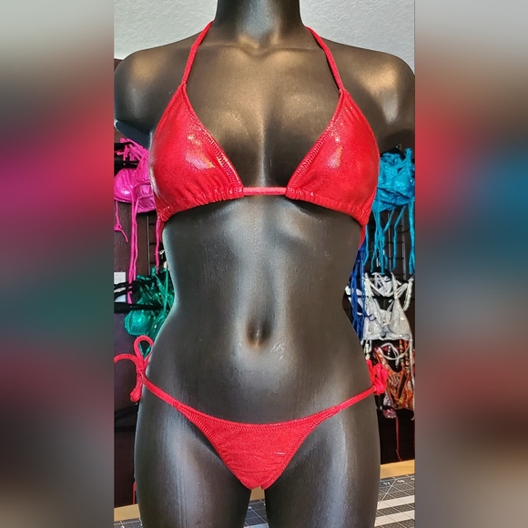Red Spandex Bikini B/C and D cup (competition, posing practice, photo shoot) - Picture 1 of 4